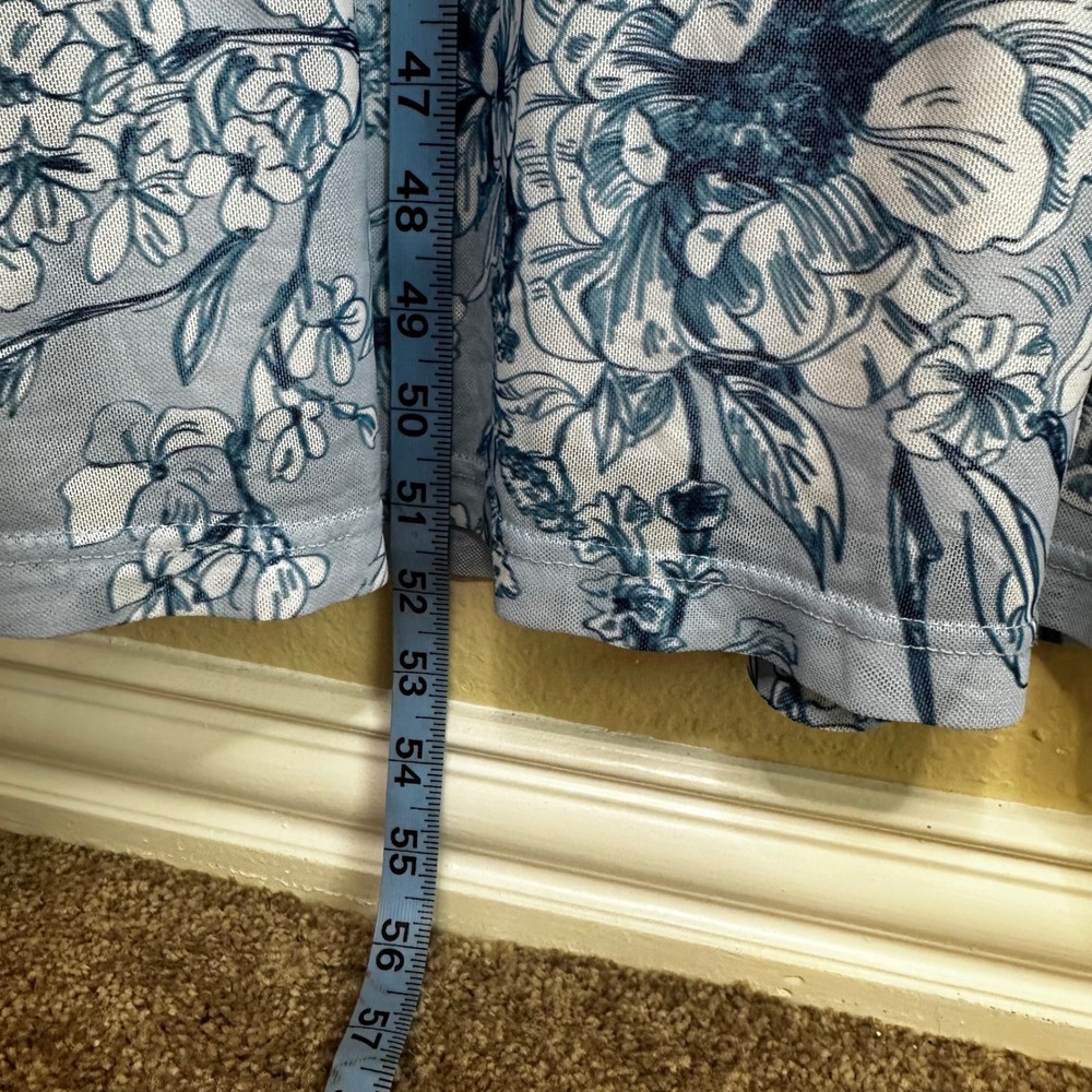 Tiger Mist Coquette Blue Floral Mesh Maxi Dress Adjustable Straps Size XS - Picture 7 of 9